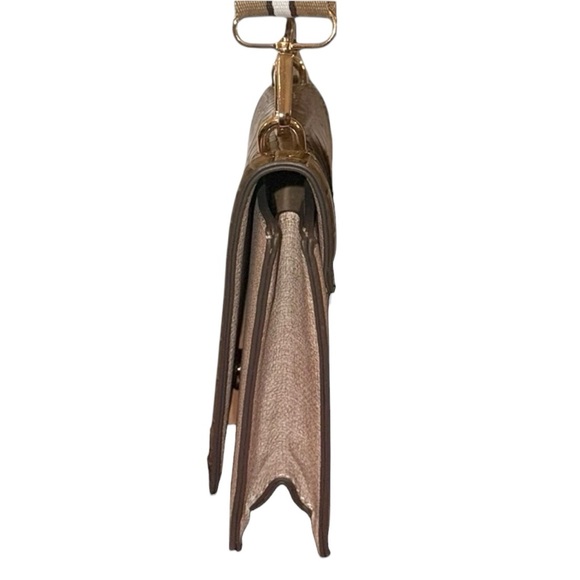 Sondra Roberts Squared Brown and Tan Crocodile Embossed Crossbody Bag (NWOT) - Picture 6 of 13